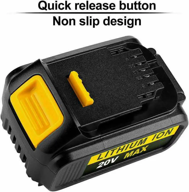 Alt view image 2 of 7 - 2Pack For Dewalt 20V Lithium 6.0Ah Max XR DCB200 DCB206-2 DCB205 Battery and DCB112 Charger