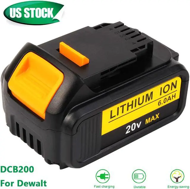 Alt view image 7 of 7 - 2Pack For Dewalt 20V Lithium 6.0Ah Max XR DCB200 DCB206-2 DCB205 Battery and DCB112 Charger