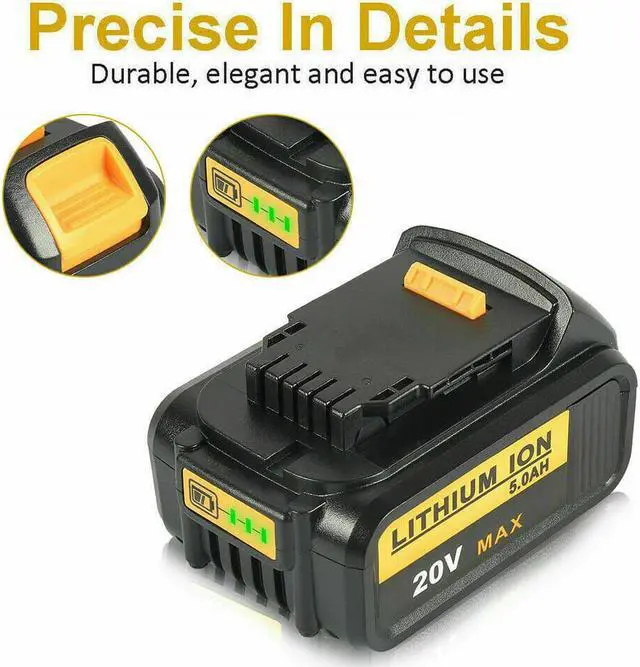 Alt view image 5 of 7 - 2Pack 20V MAX 5.0Ah XR Lithium Ion Battery for DEWALT DCB205 DCB200 DCB206 DCB204 and DCB112 Charger