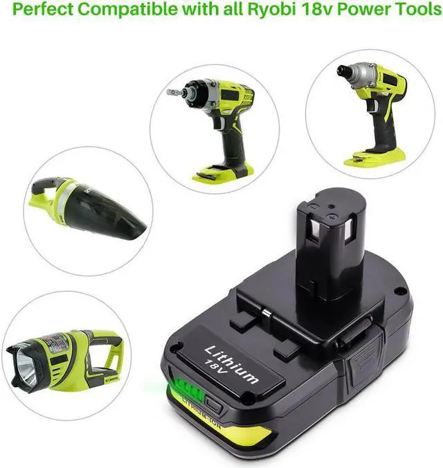 Alt view image 3 of 7 - Vanon 2Pack 3.6Ah 18Volt P102 Lithium-Ion P108 Battery For Ryobi 18V One+ Plus P103 P104 P105 P107 P109 P122