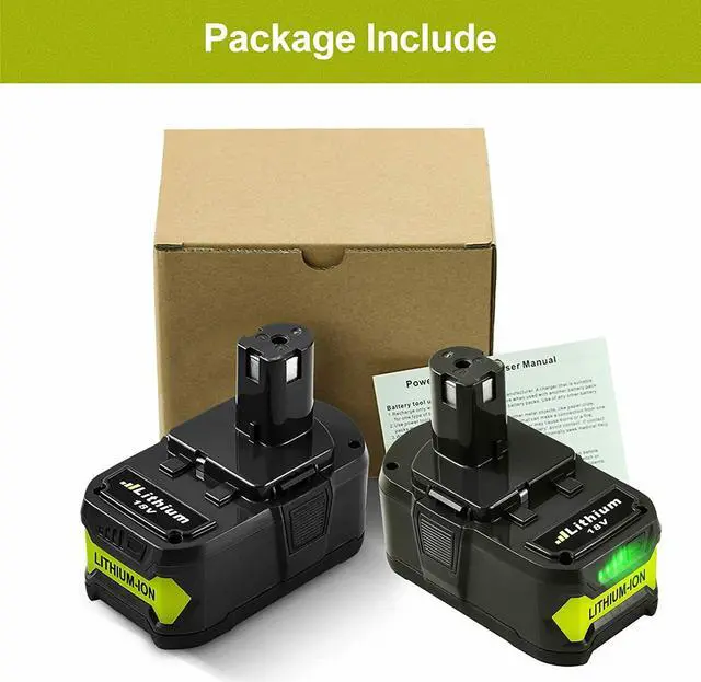 Alt view image 2 of 7 - 2Pack 5.0Ah Li-ion P108 Replacement for Ryobi 18V Battery, Compatible with ONE+ P102 P103 P104 P105 P107 P108
