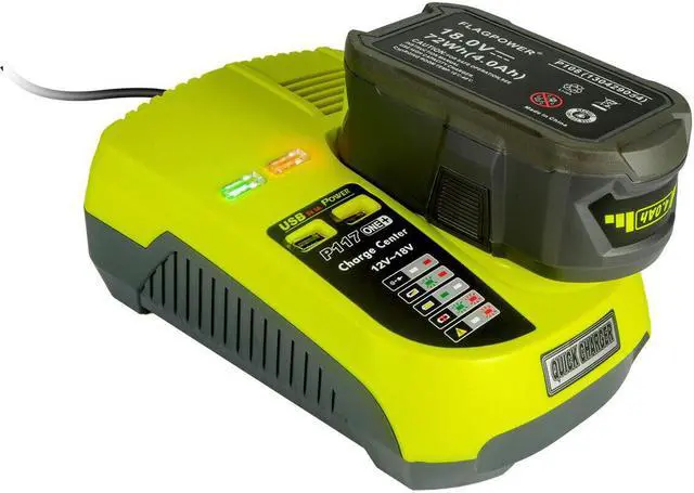 Alt view image 3 of 7 - Vanon 2X For Ryobi P108 P105 18V 5.0Ah One+Plus High Capacity Lithium Battery and P117 Charger