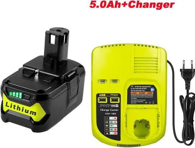 Main image of Vanon 6.0Ah For Ryobi P108 P106 18V One+Plus High Capacity Lithium Battery and P117 Charger