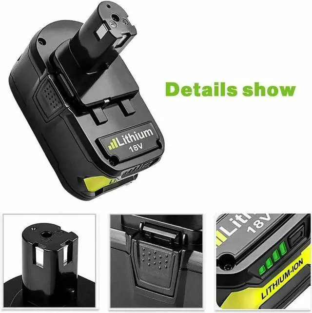 Alt view image 3 of 7 - Vanon 6.0Ah For Ryobi P108 P106 18V One+Plus High Capacity Lithium Battery and P117 Charger