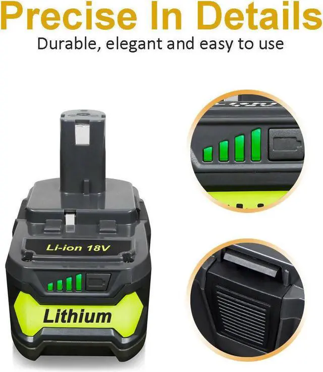 Alt view image 2 of 7 - Vanon 6.0Ah For Ryobi P108 P106 18V One+Plus High Capacity Lithium Battery and P117 Charger