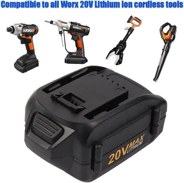 Alt view image 3 of 7 - Vanon 6.0Ah for Worx WA3520 20V Lithium Poweshare Battery for Trimmer, Hedge Trimmer, Blower WA3575 WA3525 WA3578 WA3512.1 WG163 WG151s WG155s WA3512 WG540 WG540.5, WG890, WG891