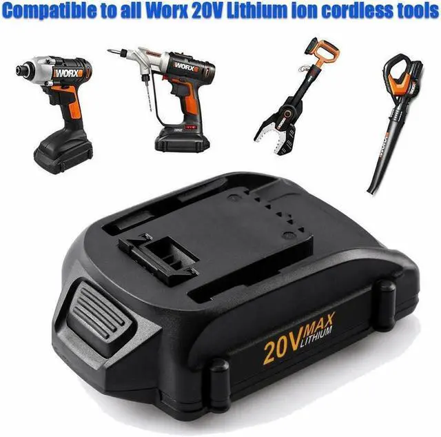 Alt view image 2 of 7 - 2Pack for Worx WA3520 Power Share 3.0AH Battery 20V WA3525 WA3520 WG166 WG151s WG155s