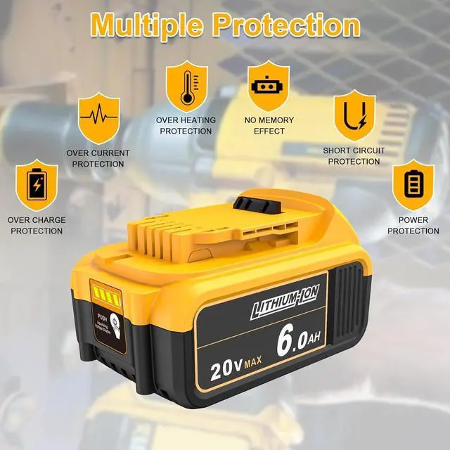 Alt view image 3 of 4 - Vanon For DeWalt DCB205-2 20V 20 Volt Max XR 6.0Ah Lithium Ion Battery DCB200