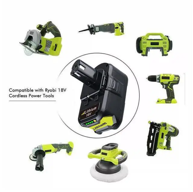 Alt view image 4 of 5 - Vanon 2X 5.0Ah Battery & Charger for Ryobi P108 P106 18V One+Plus High Capacity Lithium Battery P102 P103 P104 P105 P107 P109