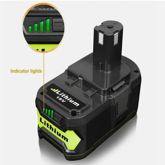 Alt view image 3 of 5 - Vanon 2X 5.0Ah Battery & Charger for Ryobi P108 P106 18V One+Plus High Capacity Lithium Battery P102 P103 P104 P105 P107 P109