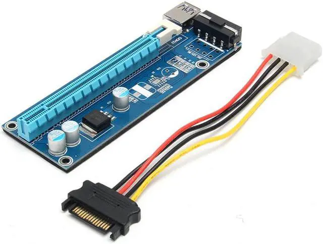Alt view image 3 of 3 - Amify PCI-E PCI Riser Card 1x to 16x Mining Machine Extender Riser Card Board Adapter Power Cable 0.6m USB 3.0 Cables