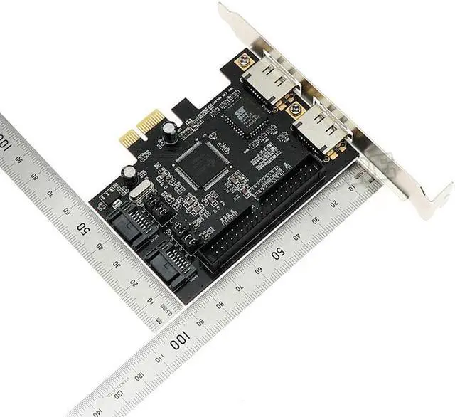 Alt view image 6 of 6 - Combo SATA 2.0 + IDE PCI-E RAID Controller Card 1Port IDE+2 port sata +2 port eSATA Card RAID 0, RAID 1, RAID 0+1 Supported