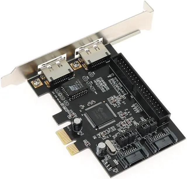 Alt view image 4 of 6 - Combo SATA 2.0 + IDE PCI-E RAID Controller Card 1Port IDE+2 port sata +2 port eSATA Card RAID 0, RAID 1, RAID 0+1 Supported