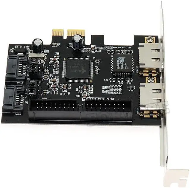Alt view image 3 of 6 - SATA expansion Card 2 port SATA raid + 2 port eSATA + IDE PCI-e Combo Controller expansion Card SATA IDE eSATA to PCIe adapter