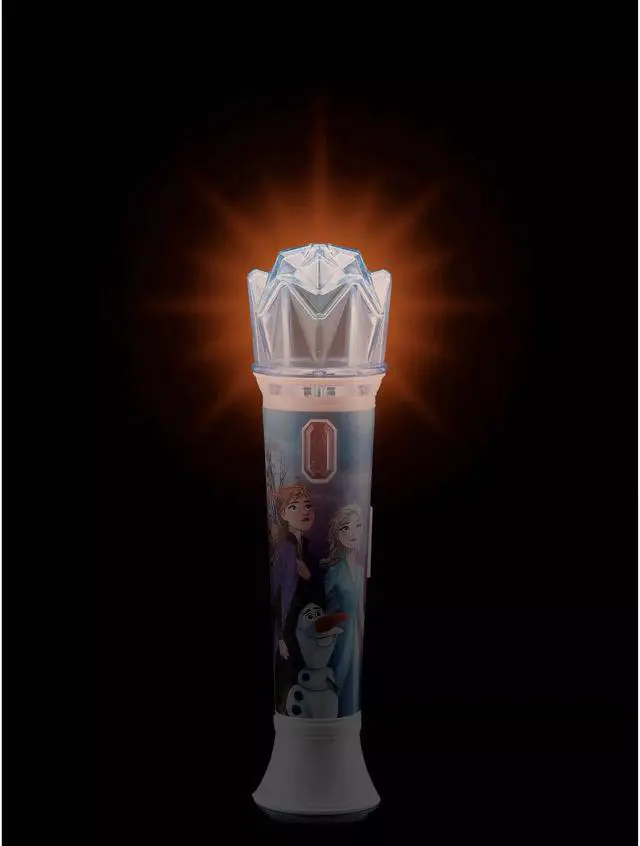Alt view image 4 of 18 - Disney Frozen 2 Karaoke Sing Along Microphone For Kids, Built In Music, Flashing Lights, Pretend Mic, Toys For Kids Karaoke Machine, Blue