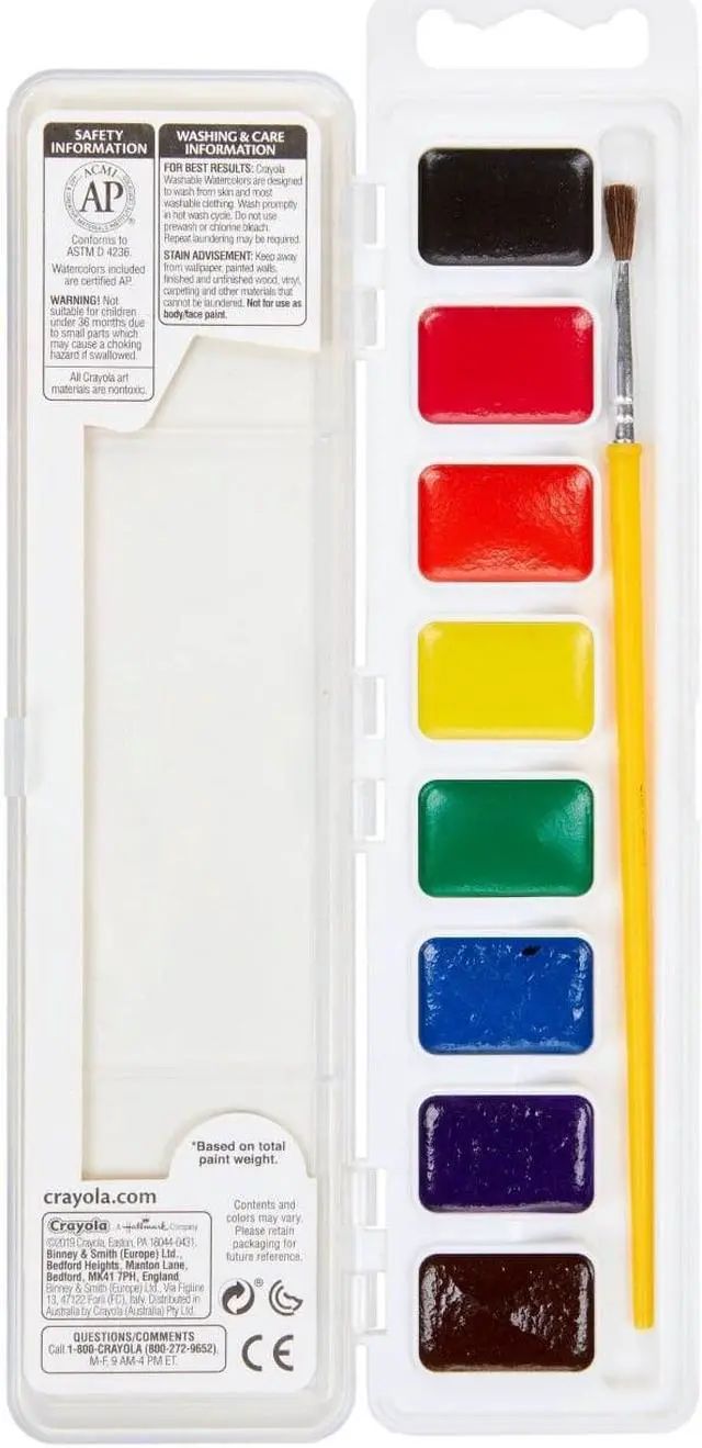 Alt view image 19 of 20 - Crayola Washable Watercolor Paint, 8 Assorted Colors, Palette Tray 530525
