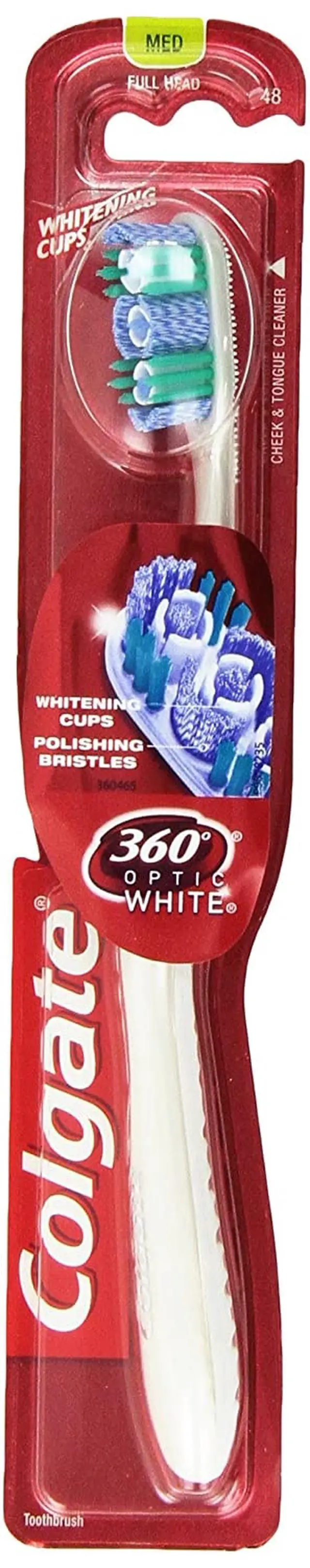 Alt view image 6 of 12 - Colgate 360 Optic White Full Head Toothbrush, Medium (6 Pack)
