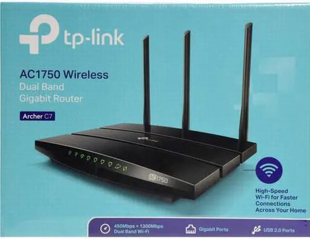 Alt view image 2 of 5 - TP-Link Archer C7 ARCHERC7 AC1750 4-Port Wireless Dual Band Gigabit Router - IEEE 802.11 a/b/g/n/ac - 12V DC - 4 x 10/100/1000 Mbps LAN Ports - Black