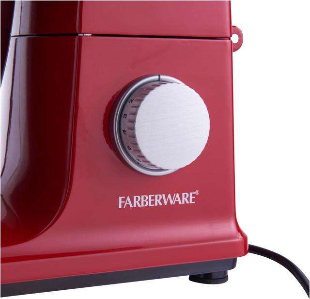 Farberware SM3481RBR 6 Speed 4.7-Quart Professional Stand Mixer, Red 