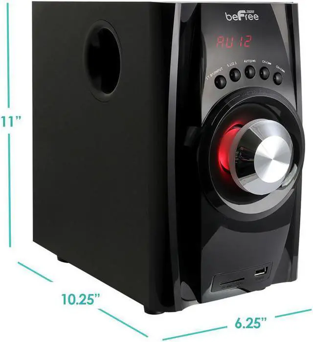 Alt view image 4 of 16 - Befree Sound BFS-410 5.1 Channel Surround Sound Bluetooth Speaker System, Red