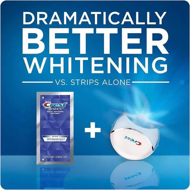 Alt view image 5 of 18 - crest 3d white whitestrips with light, teeth whitening strips kit, 10 count