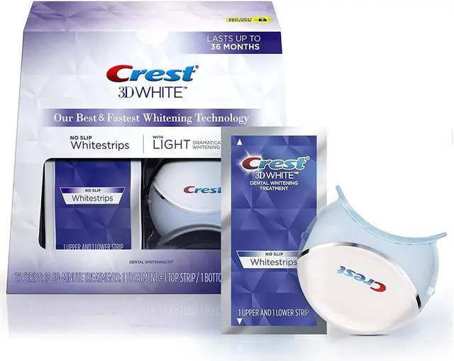 Alt view image 2 of 18 - crest 3d white whitestrips with light, teeth whitening strips kit, 10 count