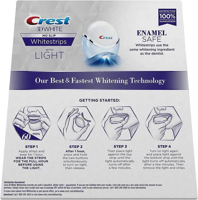 Alt view image 6 of 18 - crest 3d white whitestrips with light, teeth whitening strips kit, 10 count