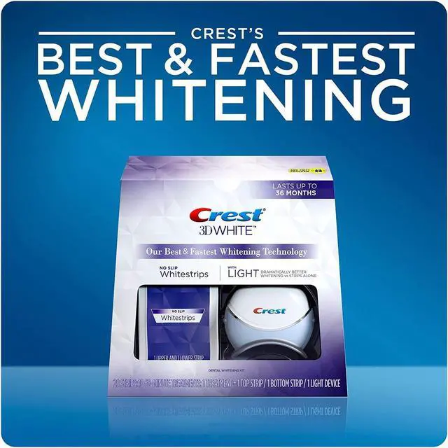 Alt view image 7 of 18 - crest 3d white whitestrips with light, teeth whitening strips kit, 10 count