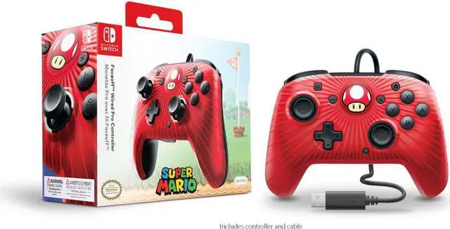 Alt view image 6 of 10 - PDP Nintendo Switch Faceoff Wired Pro Controller, Super Mario, 500-056-NA-D6 - Nintendo Switch
