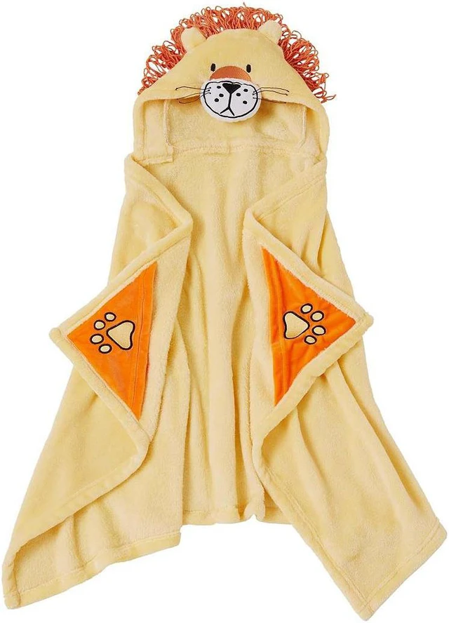 Alt view image 3 of 9 - Urban Dreams Safari Lion Mane 50 X 25 Inches Polyester Hooded Throw, Machine Washable, Golden