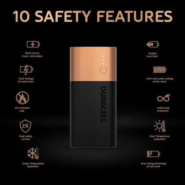 Alt view image 8 of 20 - Duracell DURDMLIONPB2 Power Bank Mobile Battery Charger PB2, Black