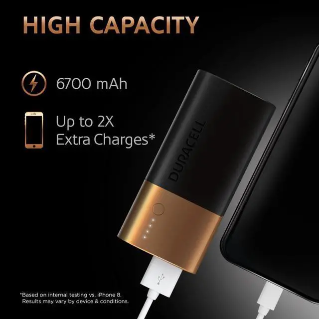 Alt view image 11 of 20 - Duracell DURDMLIONPB2 Power Bank Mobile Battery Charger PB2, Black