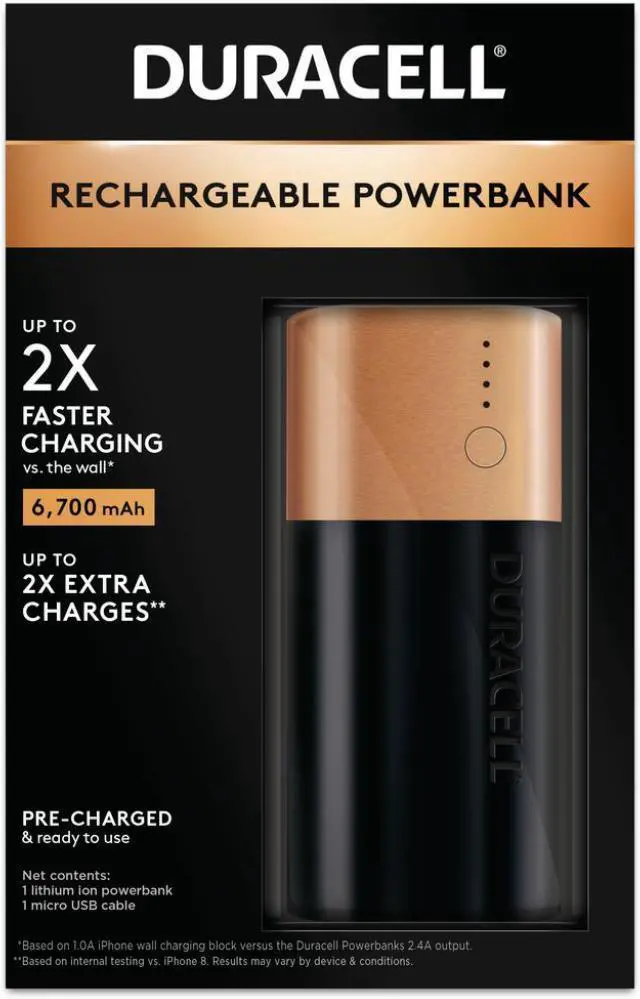 Alt view image 6 of 20 - Duracell DURDMLIONPB2 Power Bank Mobile Battery Charger PB2, Black