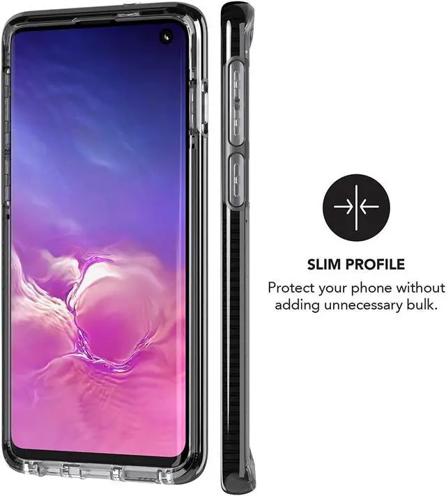 Alt view image 3 of 5 - tech21  evo check  for samsung galaxy s10  mobile phone case with a unique check pattern  thin and light cellphone case  phone casing for drop protection of 12ft or 3.6m smokey/black