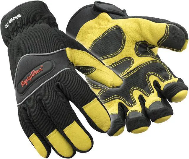 Main image of Refrigiwear Cold Protection Gloves,  2XL,  Fleece Lining,  Black/Gold,  1 PR