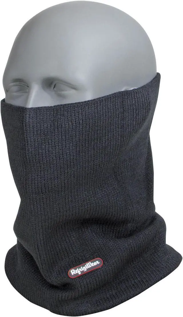 Alt view image 3 of 3 - RefrigiWear Warm Double Layer Acrylic Knit Neck Gaiter Face Mask Black