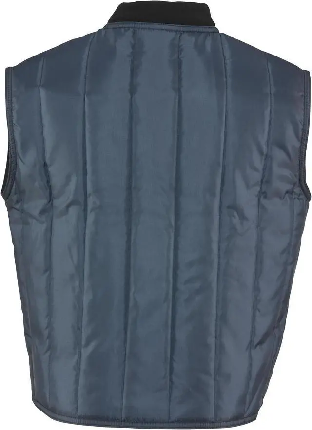 Alt view image 2 of 4 - RefrigiWear Men's Econo-Tuff Warm Lightweight Fiberfill Insulated Workwear Vest (Navy Blue, XL)