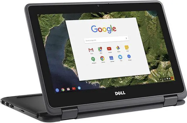 Alt view image 2 of 7 - Dell 3189 Convertible Chromebook 11.6" HD IPS Touchscreen, Intel Celeron N3060 Up to 2.48GHz, 4GB Ram 32GB SSD, HDMI, WiFi, Webcam, Chrome OS Grade B