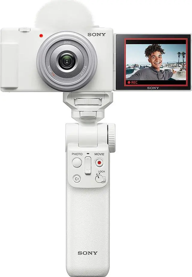 Alt view image 6 of 20 - Sony ZV-1F Vlog Camera for Content Creators and Vloggers (White)