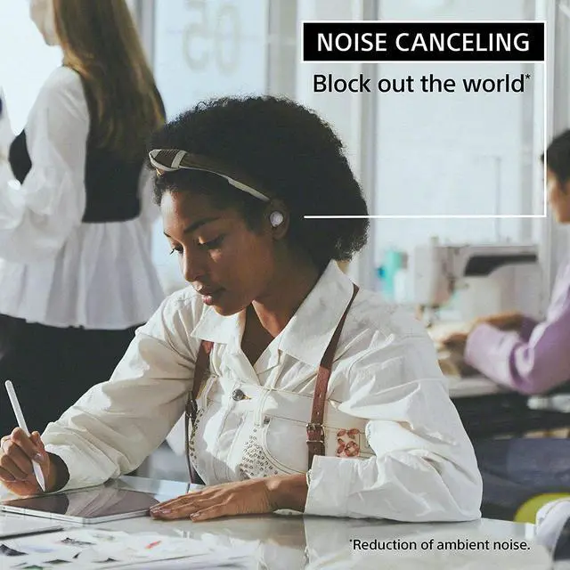 Alt view image 2 of 15 - Sony Black Truly Wireless Noise Canceling In-Ear Headphones - WFC700N/B