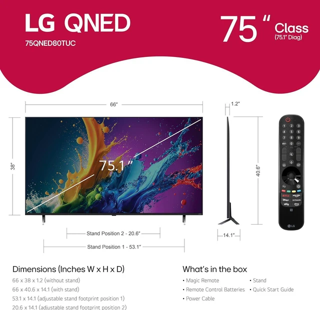 Alt view image 2 of 5 - LG QNED 4K TV QNED80T Series 75-Inch with webOS (2024) - 75QNED80TUC