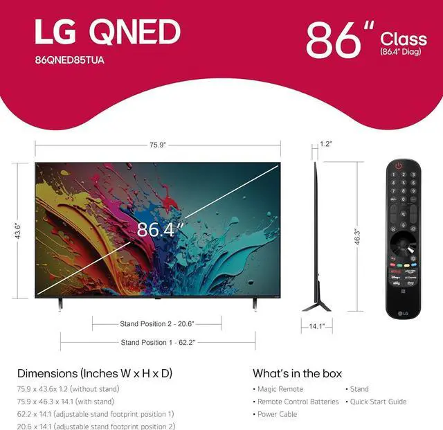 Alt view image 3 of 7 - LG QNED TV QNED85T Series 86-Inch 4K with webOS (2024) - 86QNED85TUA
