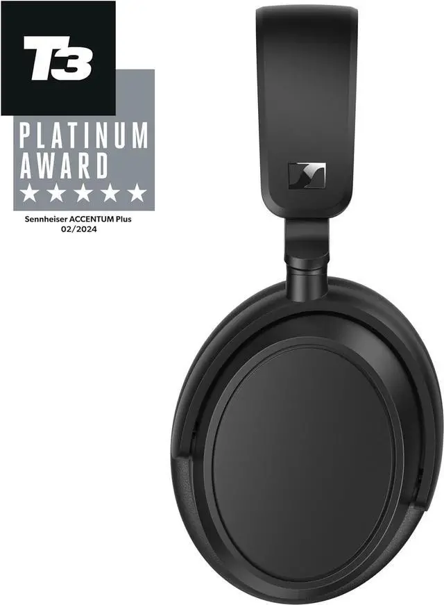 Alt view image 2 of 8 - Sennheiser ACCENTUM Plus Wireless Bluetooth Headphones - Quick-Charge Feature, 50-Hr Battery Playtime, Adaptive Hybrid ANC, Sound Personalization, Touch Controls  Black