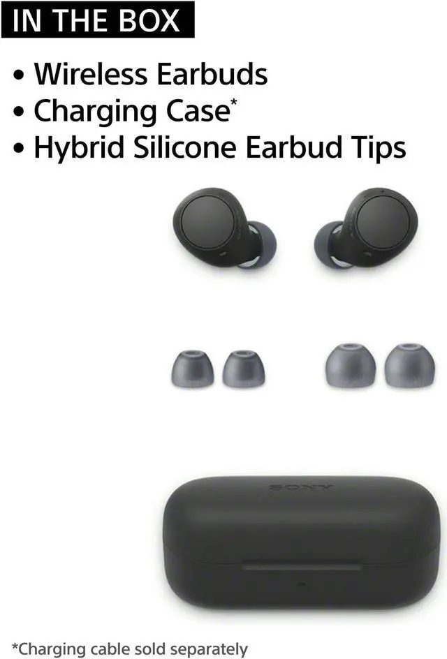 Alt view image 2 of 9 - Sony WF-C510 Truly Wireless in-Ear Bluetooth Earbud Headphones with up to 22-Hour Battery, Multipoint-Connection, Mic and IPX4 Water Resistance, Black- New