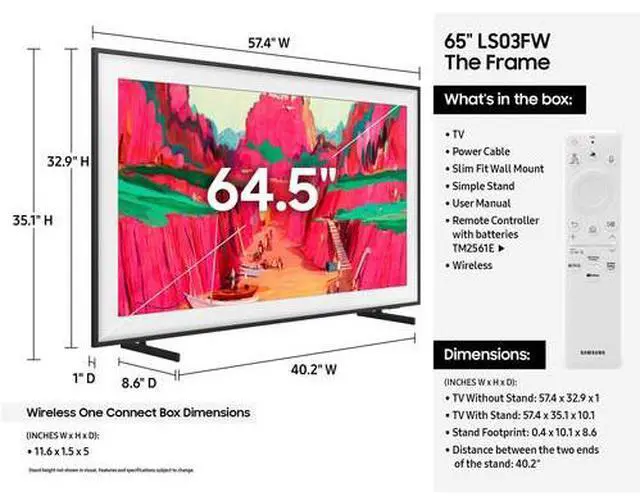 Alt view image 5 of 6 - Samsung The Frame Pro LS03FW Neo QLED 4K 65-Inch Smart TV in Black - QN65LS03FWFXZA