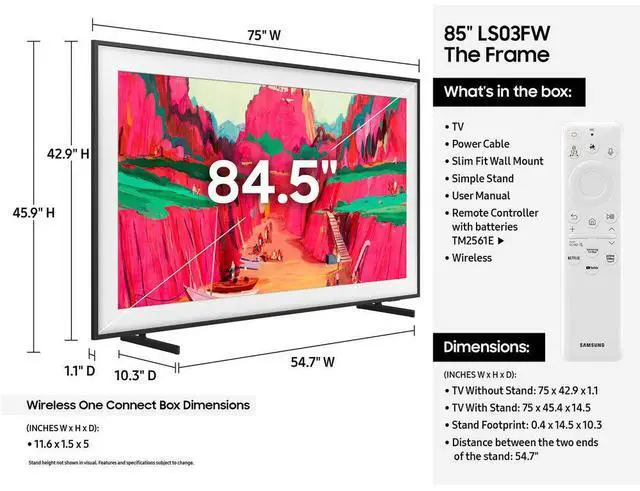 Alt view image 5 of 6 - Samsung The Frame Pro LS03FW Neo QLED 4K 85-Inch Smart TV in Black - QN85LS03FWFXZA