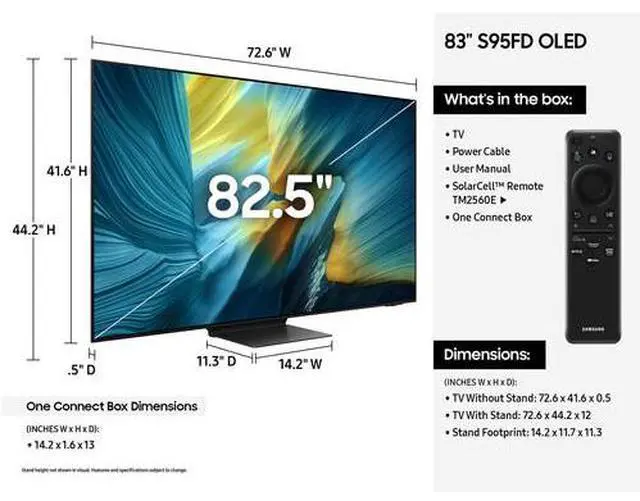Alt view image 6 of 6 - SAMSUNG 83-Inch Class OLED S95F 4K Glare Free Smart TV (2025 Model)