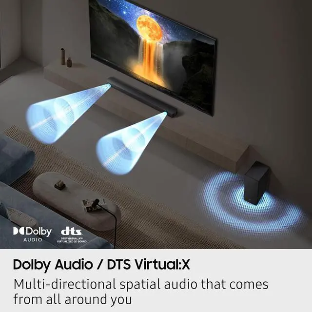 Alt view image 5 of 7 - Samsung B-Series Soundbar HW-B630F 3.1 ch DTS Virtual:X Soundbar with Subwoofer (2025 Model) One Remote Control, Voice Enhance Mode, Adaptive Sound