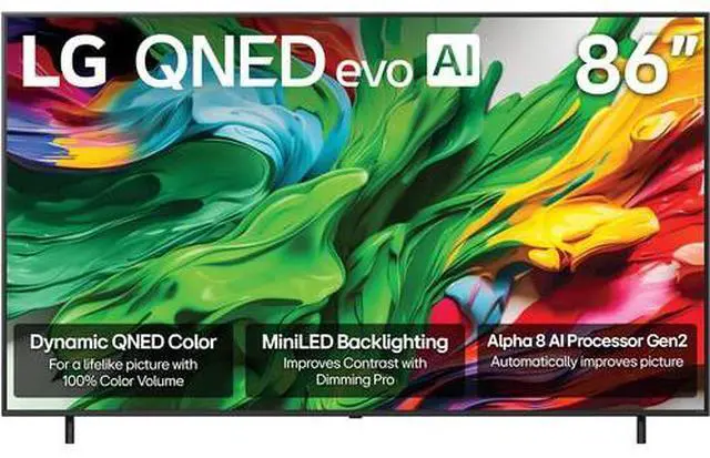 Alt view image 2 of 4 - LG QNED evo AI QNED85A 86" 4K HDR Smart Mini-LED TV