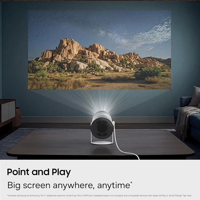 Alt view image 4 of 5 - SAMSUNG 30 - 100 Class The Freestyle+ LFF3H Portable AI Smart Projector (2026 Model), FHD, On-the-Go Entertainment, Real-time Focus SP-LFF3HLAXXZA